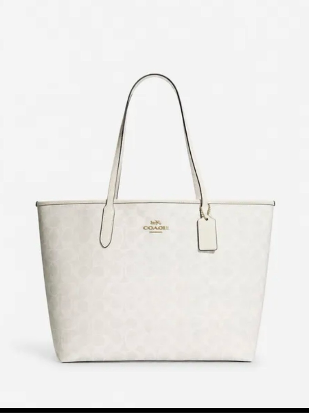 Coach Cream Signature Tote with Gold Hardware